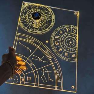 跨境 新款星座igt单元板亚克力反光灯罩透明黑透氛围