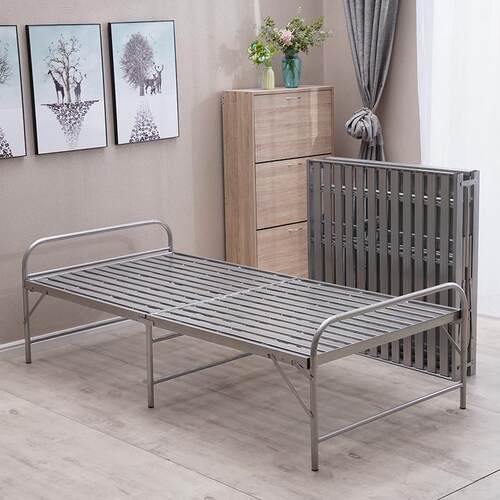 铁床床床午休两折户外办公室折叠床便携简易单人多功能午睡躺椅