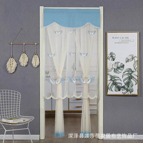 四季蕾丝门帘防蚊纱帘家用卧室厨房卫生间隔断帘