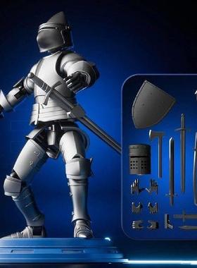 3D Printing Armor Action Figure with Weapons & Shields