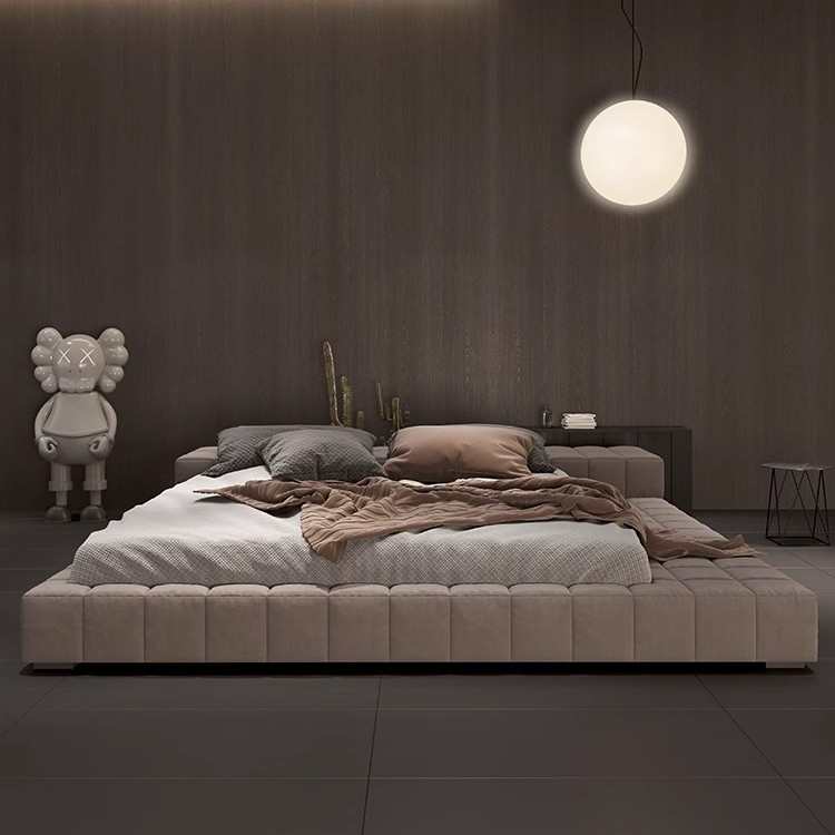 baxter床豆腐块床奶油系床任意尺寸特别的poliform床 tufty床