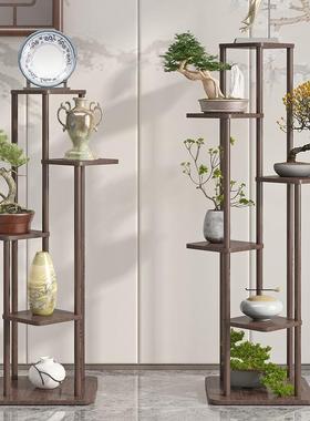 花架置物阳台客厅旁落托地式家用多肉架支架架实木靠墙电YNN视柜