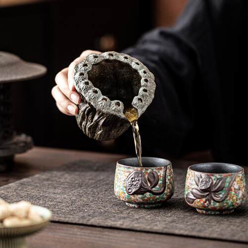 莲蓬公道杯 家用陶瓷功夫茶具配件陶瓷分茶杯匀茶杯复古茶海公杯