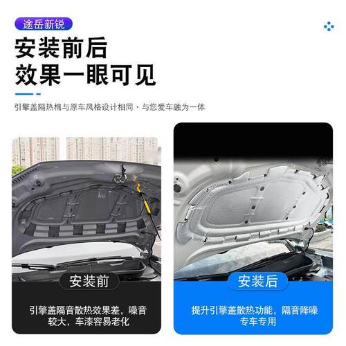 途岳-SierarXR 引擎热盖隔棉引擎盖途岳Sier隔音隔阻燃防热火防尘