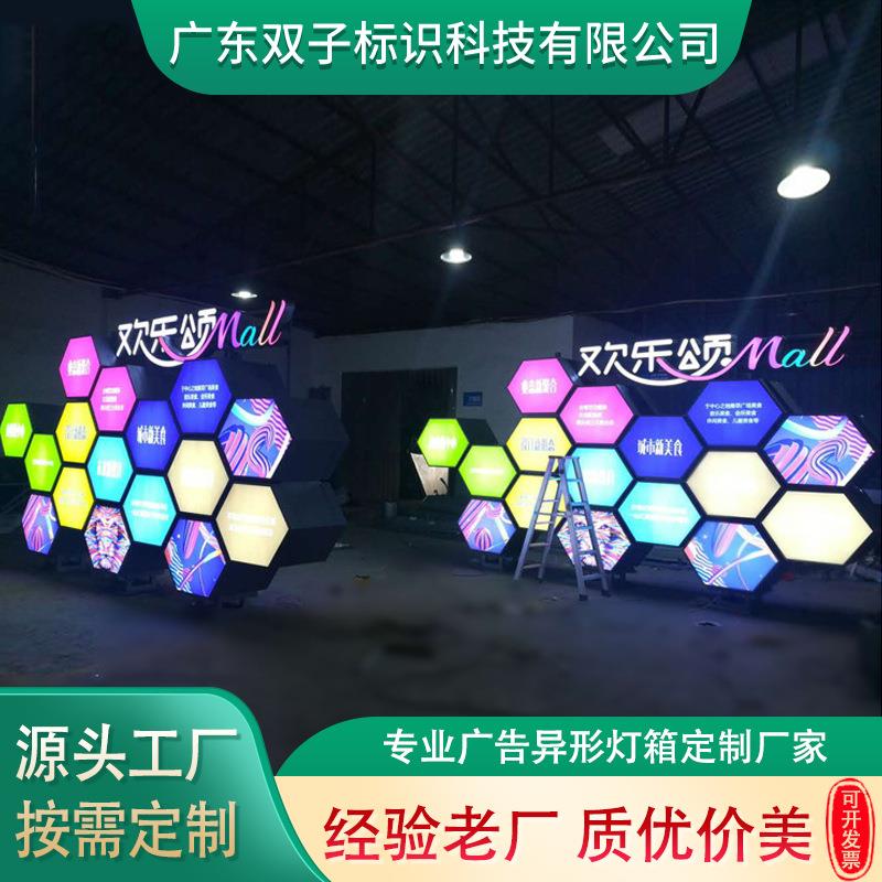 商场导视牌广告灯箱落地标识牌亚克力LED标识牌发光宣传异形灯箱