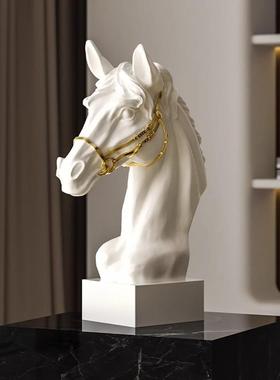 现代马头雕塑立体装饰品客厅玄关电视柜酒柜艺术摆件乔迁新居礼物