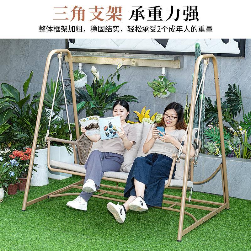 户外休闲庭院秋千室内单人吊椅双人家用阳台秋千椅室外花园秋千椅图片