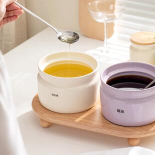 有盖猪油罐家用储油罐陶瓷罐耐高温大号盐罐糖罐装油辣椒油厨房