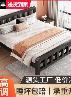 铁架床出租屋特厚加厚铁床组装铁艺床加粗加厚铁床卧室轻奢板式床