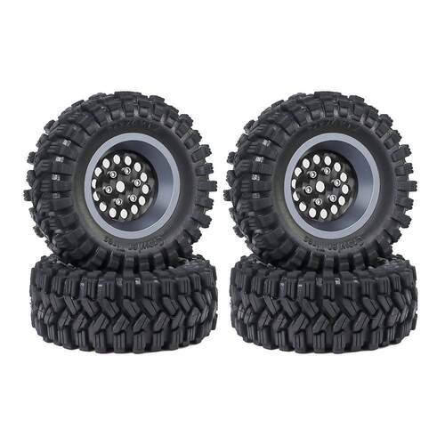 TRX4M 1.2英寸轮胎 碳纤维轮毂 丁基胶轮胎 铝合金SCX24 FMS 1/18