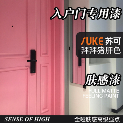粉色入户门改色漆防盗门改色大门专用漆铁门改造翻新家用水性油漆