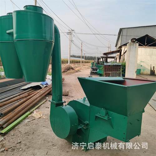 大进料口花生秧打糠机 自动进料地瓜秧粉碎机 双除尘沙克龙碎草机