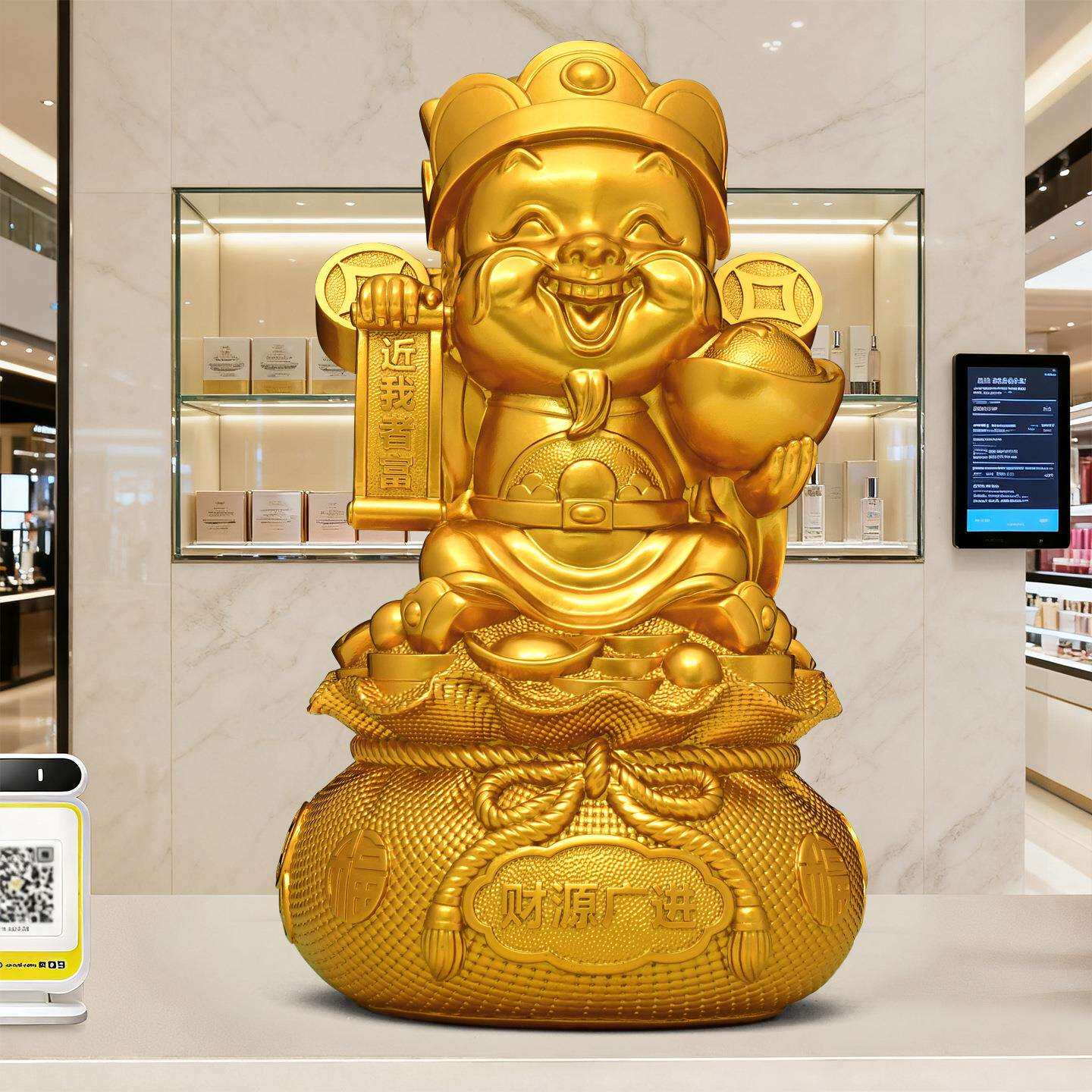 财神爷存钱罐摆件前台店铺装饰品储蓄罐客厅2026新款可存可取招财