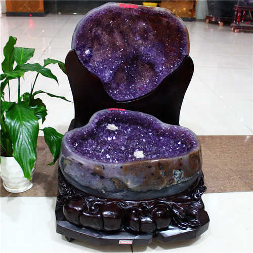 玛瑙聚宝盆洞聚宝盆天然紫水晶紫晶紫水晶洞聚宝盆摆件