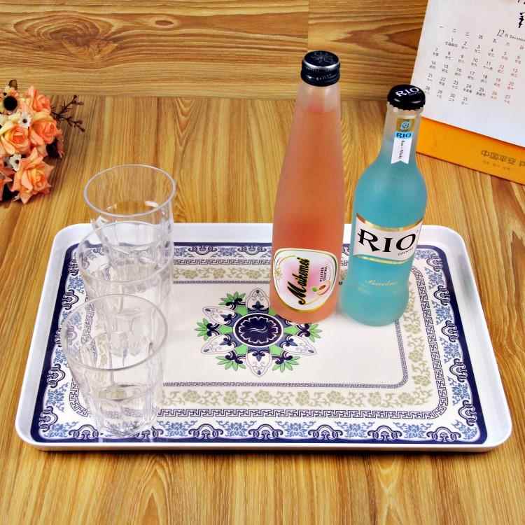 茶杯托 托盘 家用创意 现代简约茶盘水杯青花瓷托 托盘长方形大塑