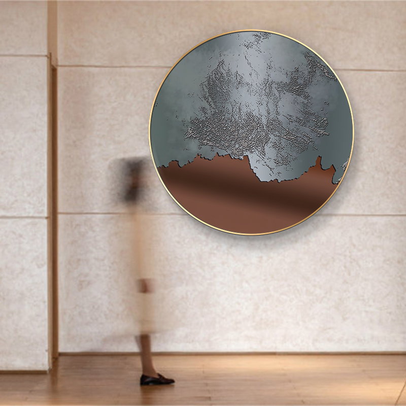新中式客厅装饰画大幅圆形沙发背景墙挂画简约轻奢卧室别墅餐厅画图片
