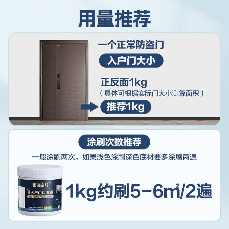嘉宝莉入户门改色漆防盗铁门旧门木器翻新专用水性金属改造玻璃漆