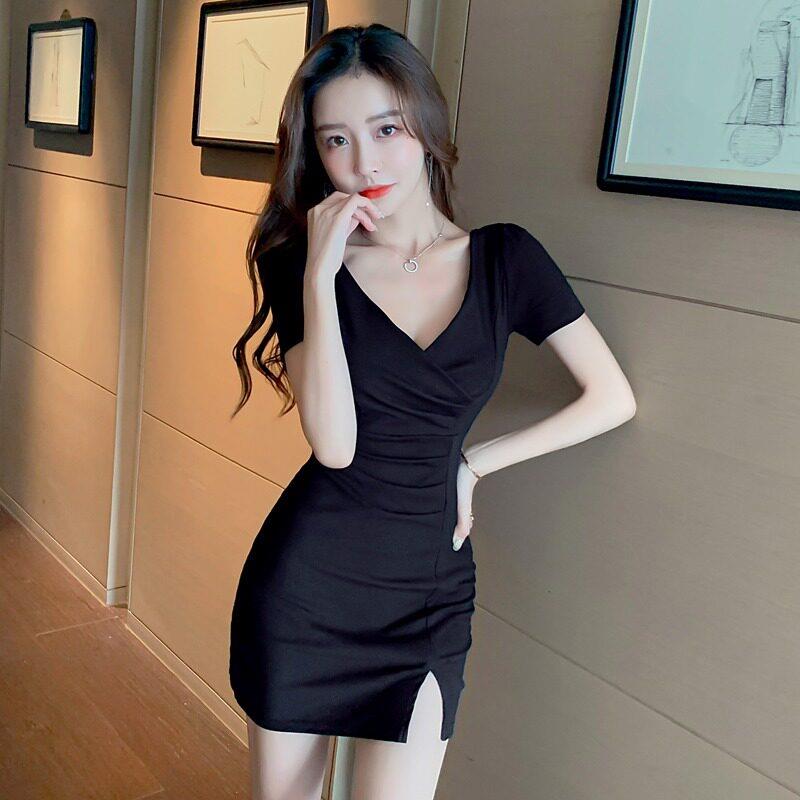 夜场上班衣服工作服女足疗技师服装夏季修身显瘦性感夜总店洋装