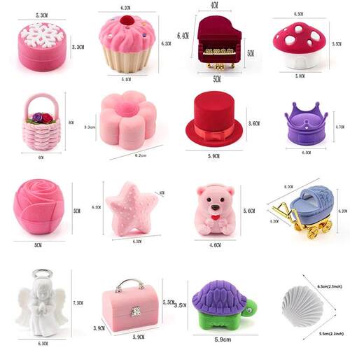 1 Piece Lovely Velvet Jewelry Box Container Wedding Ring Box
