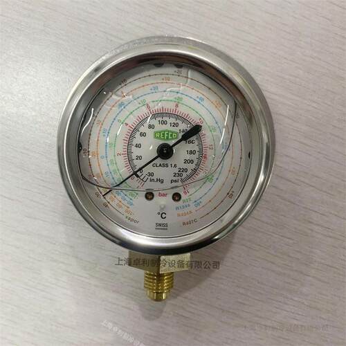 瑞士Refco威科油压表MR-306-DS-R22/MR-206-DS-R407C油表直立型表
