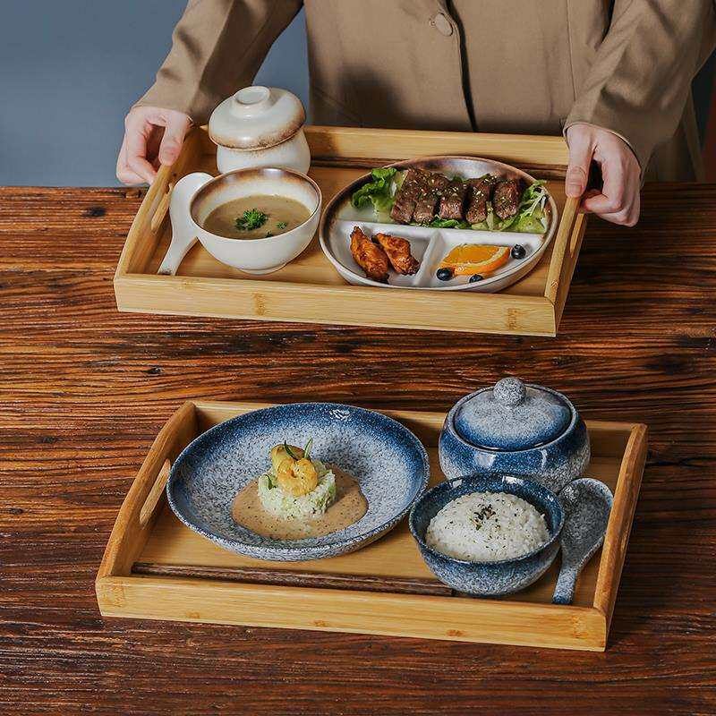 减脂餐盘一人食带托盘早餐盘分格盘炖汤盅陶瓷月子餐餐具带盖卫生