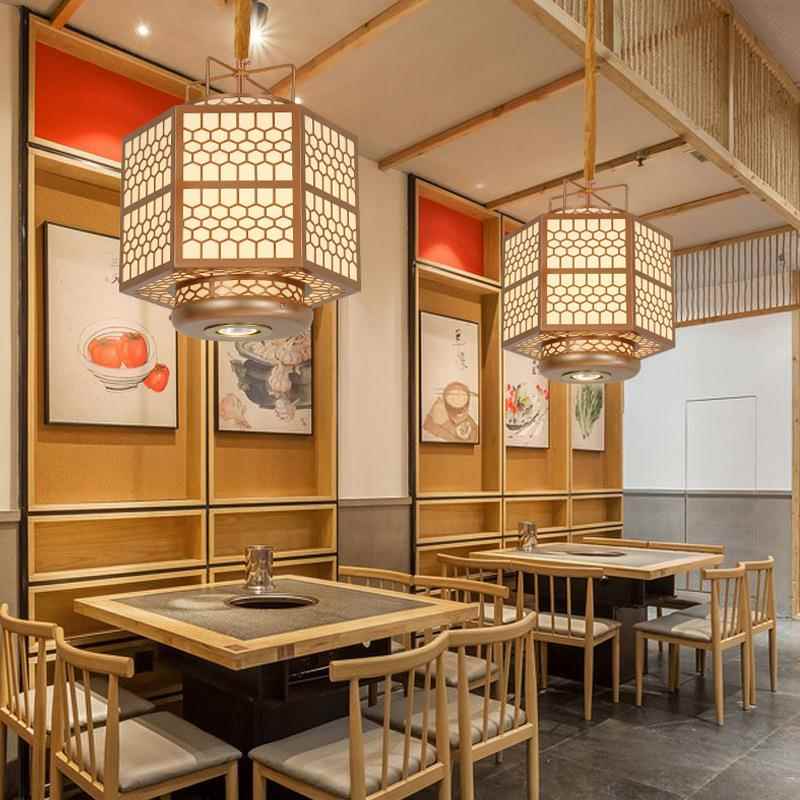 新中式民宿餐饮吊灯火锅连锁酒店会所工程茶室吊灯笼铁艺走廊灯具
