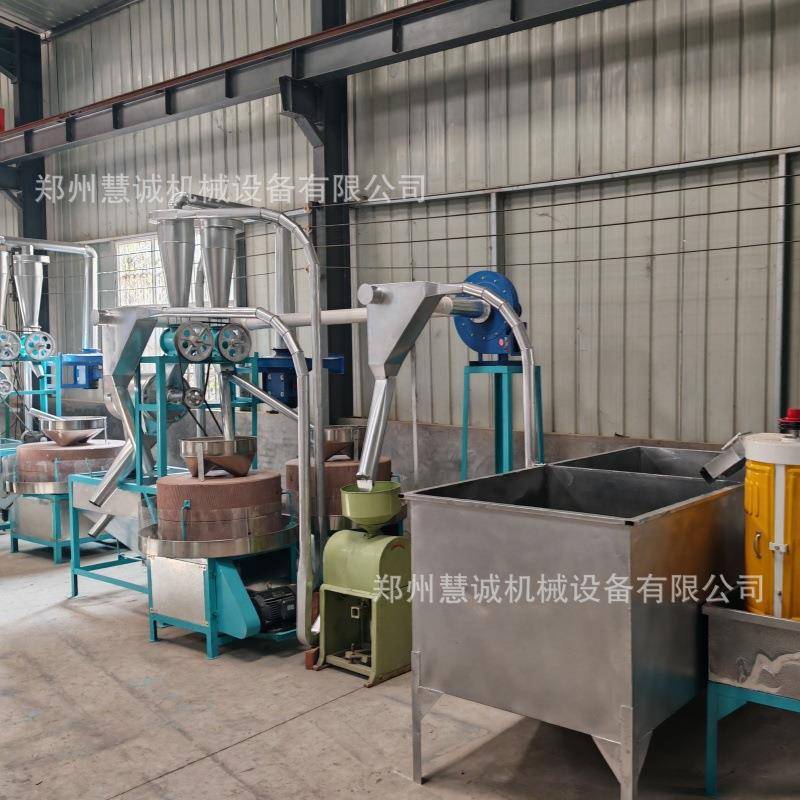 大型电动全麦面粉石磨机白砂岩香油石磨机红豆绿豆粉石磨机