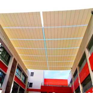 幼儿园操场电动遮阳帘户外露台智能天棚帘遮阳网厂家支持上门安装