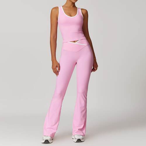Women's Tank Top & Flare Leg Pants Sportswear Set Yoga