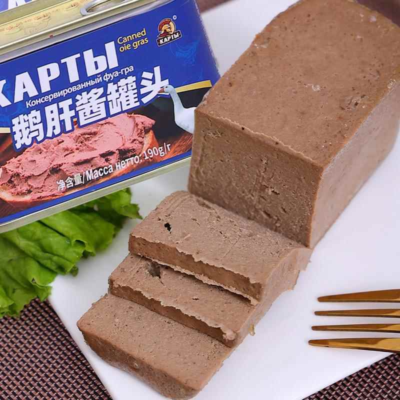 鹅肝酱罐头俄罗斯风味鹅肝泥即食俄式美食下酒菜西餐料理佐餐190g