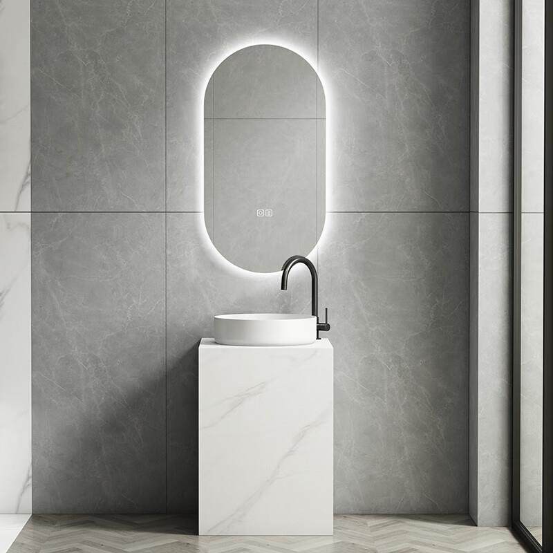 岩板立柱盆一体落地式浴室柜卫生间洗漱台阳台户外洗脸洗手池组合