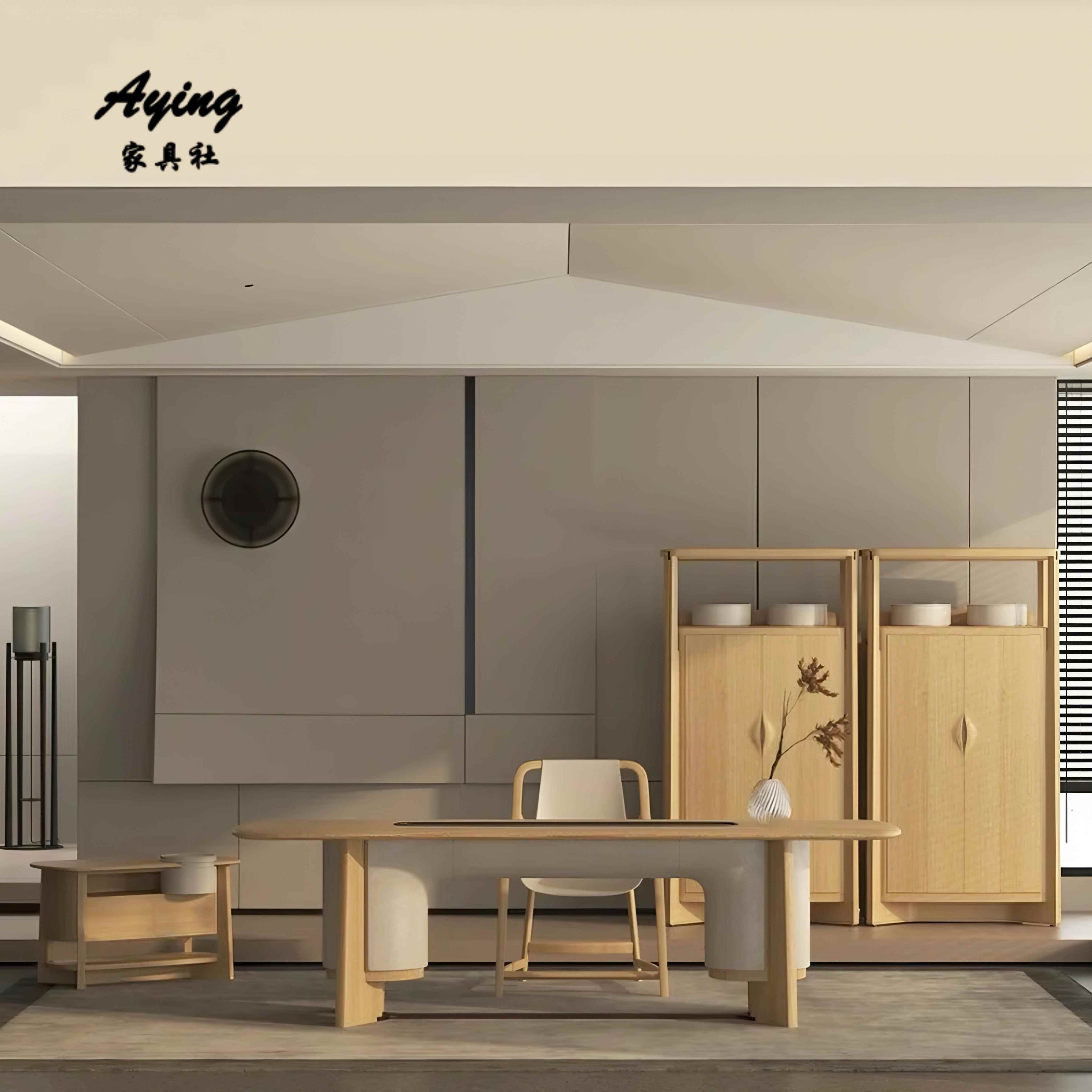 正品新中式实木茶桌酒店大堂民大宿厅极会所待休闲简茶接桌轻奢茶