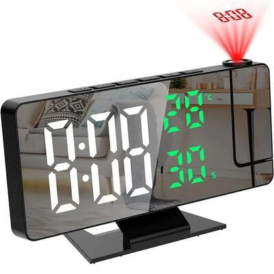 LED Digital Alarm Clock Projection Clock Projector Ceiling C