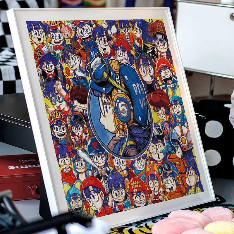 画师昭舞神秘画廊版画机器娃娃百变阿拉蕾装饰画儿童房工作室挂画