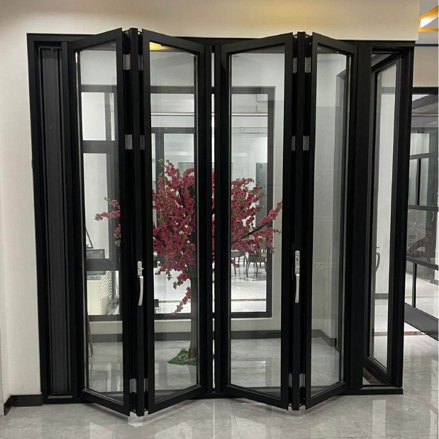 断桥重型折叠门酒店大厅铝合金玻璃隔断门源头发货可折叠折叠式