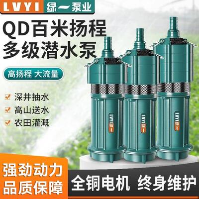 多级潜水泵家用220V高扬程抽水泵农用灌溉大流量高压深井抽水380V