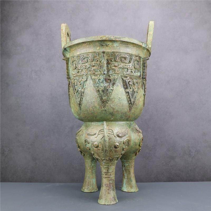 铜祥德古青铜器商代纯铜甗古玩收藏家居软装饰品摆件高档艺术品