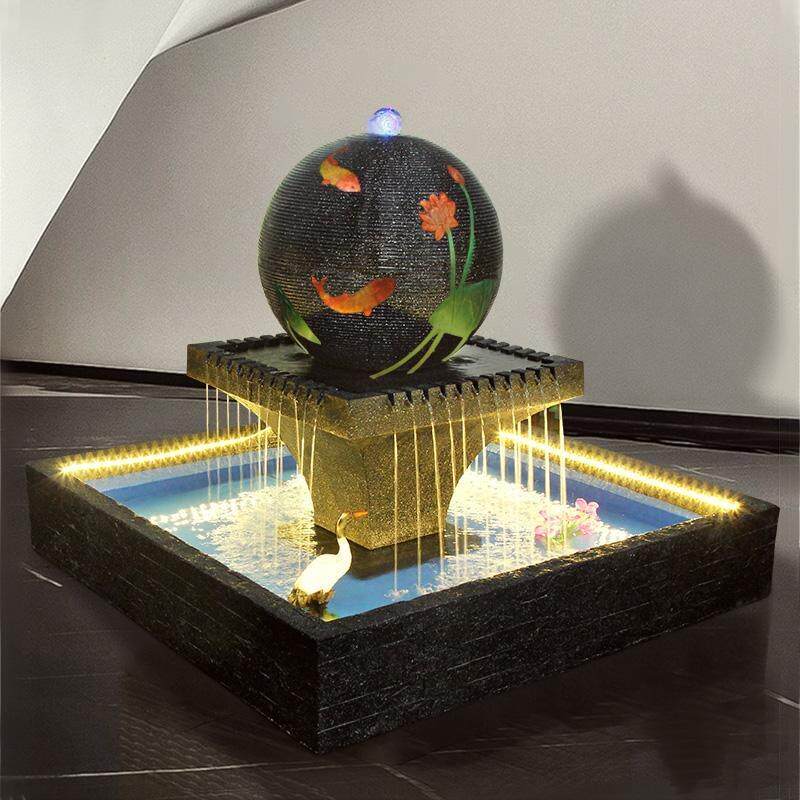 新款直销大型欧式喷泉循环流水景观招财球鱼池公司别墅庭院室内外