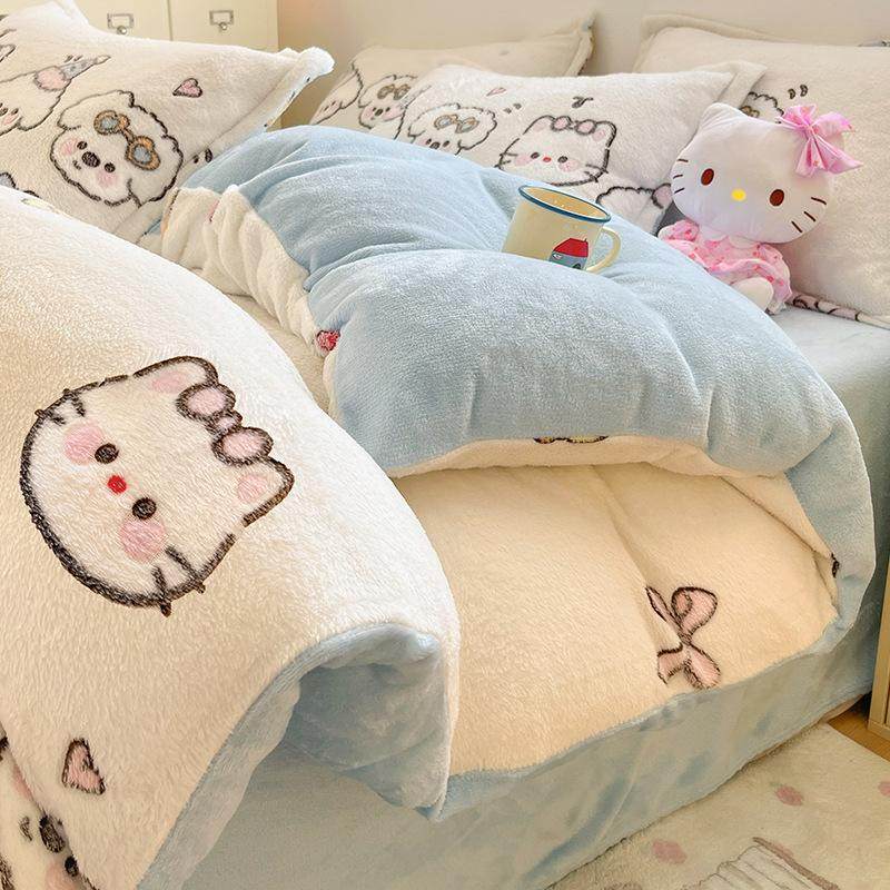 冬季加厚牛奶绒被套单件保暖珊瑚绒被罩宿舍单人加绒被套雪花绒,床上用品,学生床品套件,淘宝优惠券,粉丝福利购,淘宝优惠卷
