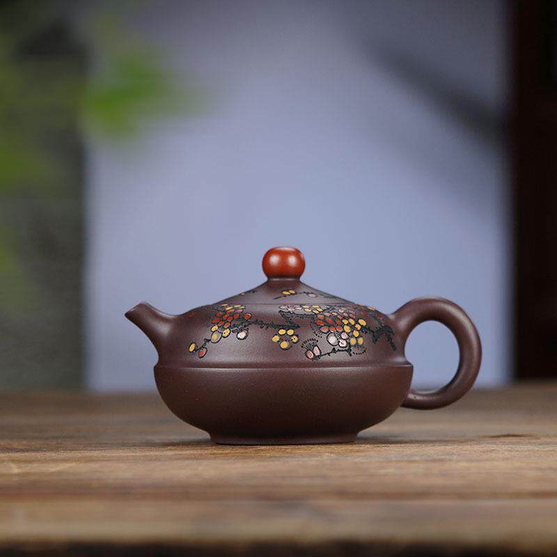 李烈华紫砂壶纯全手工梅花刻绘珠圆玉润泡茶壶名家茶具网红款直播