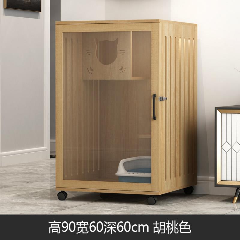 高档实木防门猫水别猫笼子单门实用猫窝床带墅猫爬架玻璃繁育笼猫