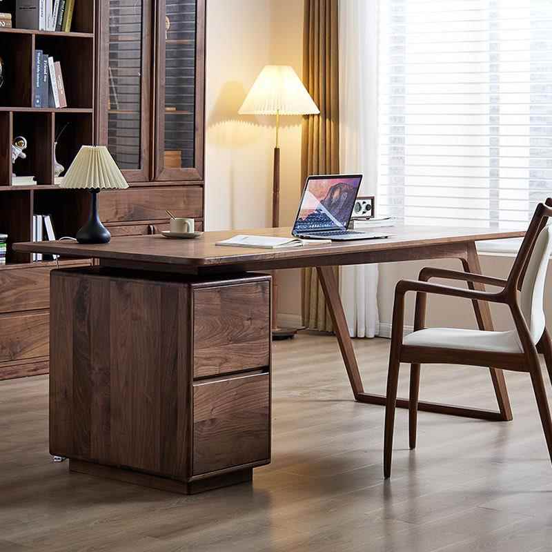 总裁客厅大极老板艺术写黑胡桃木简去书桌长板桌书化房家CVN具大