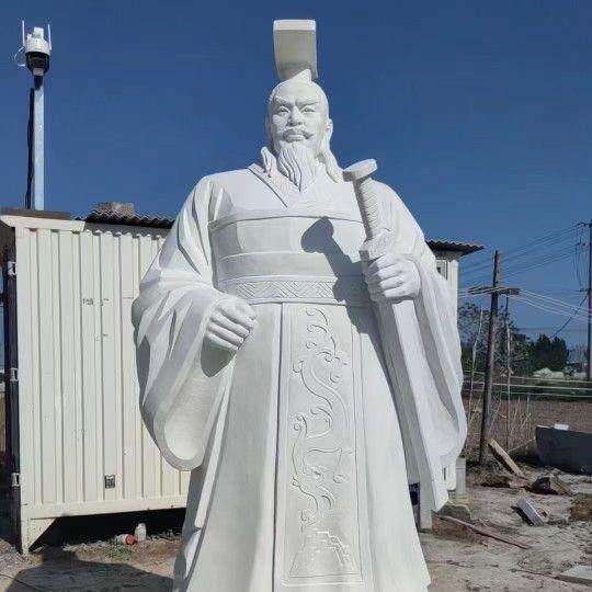 大型人物雕塑石雕秦王嬴政汉白玉古代户外广场兵马俑石像摆件厂家