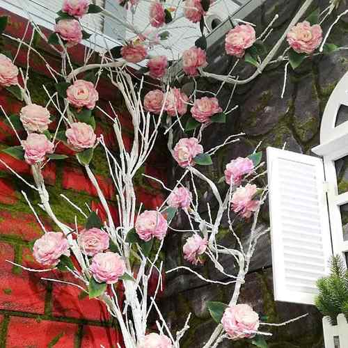 仿真玫瑰花藤白色发泡藤树藤玫瑰藤条洋牡丹花藤婚庆背景墙