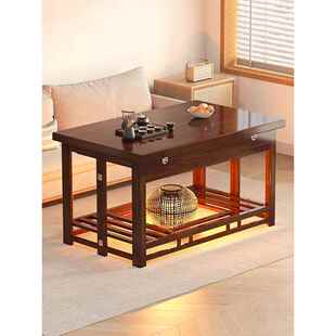 烤火桌子家用可折叠餐桌湖南烤火架冬季 简易长方形便携取暖桌炕桌