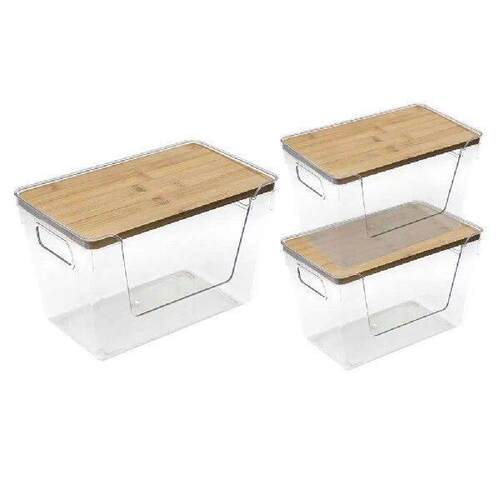 Stackable Trash Bag Dispenser with Bamboo Lid Vanity Table