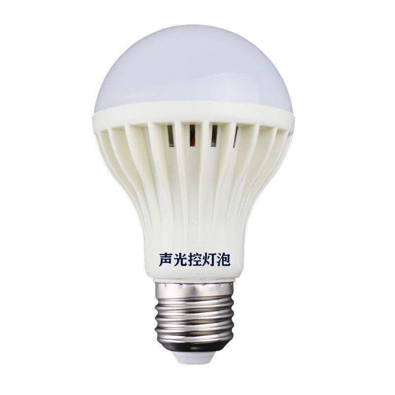 led声光控灯泡e27螺口楼道走廊工程照明水晶灯节能声控球泡灯超亮