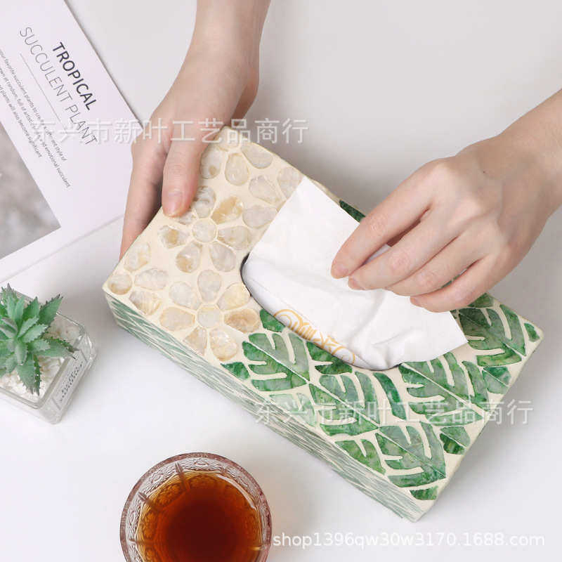 北欧ins天然彩贝贝壳纸巾盒家用创意桌面客厅纸巾筒抽纸盒纸巾抽,家居饰品,装饰纸巾盒,淘宝优惠券,粉丝福利购,淘宝优惠卷