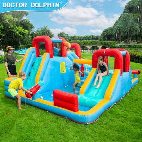 DOCTOR DOLPHIN充气城堡儿童喷水蹦床家庭大型室外内跳床滑梯组合