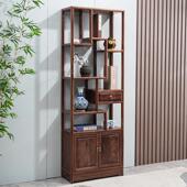 小型博古架实木新中式 茶室置物展示架子屏风隔断多宝阁 客厅新中式